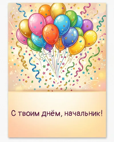 поздравительная открытка — С твоим днём, начальник!
